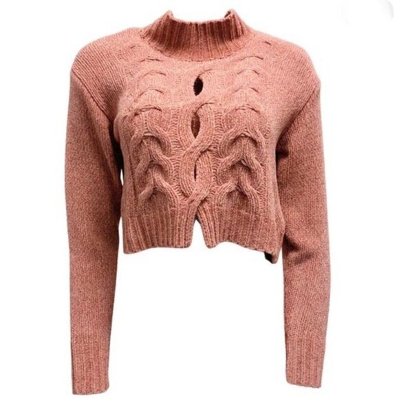 Cushnie sweater NWT Mock Turtle Neck Sweater Woodrose Pink S new - Picture 5 of 14
